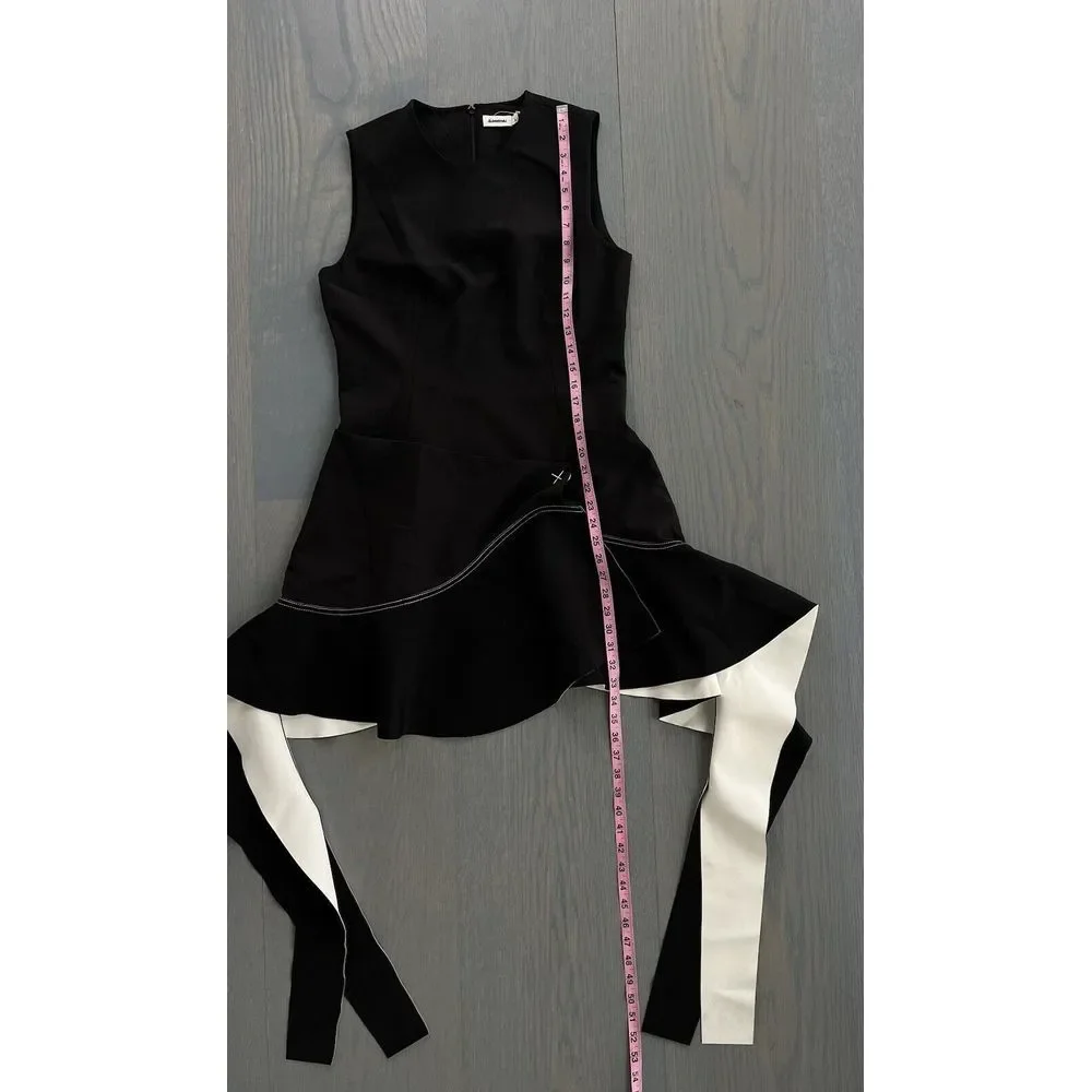 Simkhai $1215 Asymmetrical Hem Sleeveless Dress Contrast Stitching 12 - Picture 10 of 13